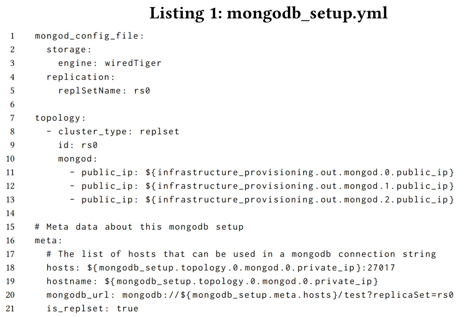 Listing 1: mongodb_setup.yml